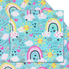 Birthday Wrapping Paper Rainbow, 6 Sheets I Love Sunshine Rainbow Design Gift Wrap Paper,20 x 28 inch Per Sheet Folded Flat Birthday Paper for Kids Girls Boys Baby Shower