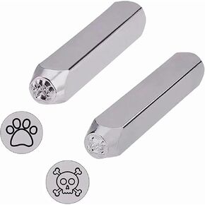 طوابع معدنية، قطعتان 6 مم لمخالب الكلب والجمجمة أدوات ختم معدنية لصنع المجوهرات والأعمال اليدوية الجلدية in Kuwait
