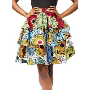 Women African Skirt Ankara Tradition Print Wax Patchwork Skirts