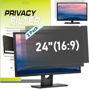 LAMA 2 Pack 21.5 Inch 16:9 Computer Privacy Screen Filter for Widescreen Monitor, Universal Privacy Shield, Privacy Screen Protector(WxH:476 * 268mm), Anti-Spy/Anti-Scratch/Anti-Glare Protector