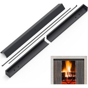 Adjustable Curtain Rod & Valance Kit,Easy to Install Curtain Rod Kit for Fireplace Spark Screens,Black