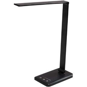 LED Desk Lamp Table Lamp Dimmable Reading Lamp with USB Charging Port 5 Lighting Modes 5 Brightness Levels, Sensitive Control, 30/60 min Auto Timer, Eye-Caring Office Lamp (Black 1.0)