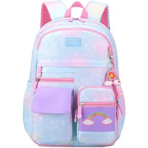 Girls Backpack, School Backpacks 16 17 inch for Girls,Cute Book Bag for Teen Kid Elementary Middle High School (Blue Set, Small)