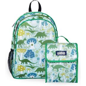 Wildkin 15 Inch Kids Backpack Bundle with Lunch Bag (Dinomite Dinosaurs)