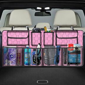 Car Trunk Organizer, Super Capacity Car Organizer for SUV/Truck/MPV, Hanging Car Storage Organizer with 8 Pocekts - Black