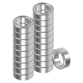 20pcs Deep Groove Ball Bearings - [1/4 Inch x 3/8 Inch x 1/8 Inch] Chrome Steel Balls for Motors Machine Tool Gearboxes Bearing Use, Double Shielded ABEC1