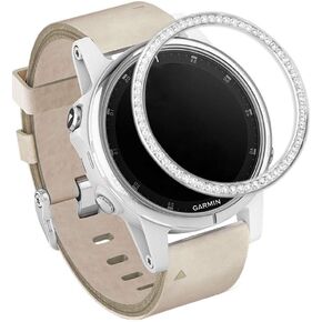 Abanen Watch Bezel for Garmin Fenix 5S, Crystal Bling Adhesive Cover Anti-scratch Protection Sticker for Garmin Fenix 5S/5S Plus,TicWatch C2 Rose Gold,Huawei Watch GT Elegant 42mm (Silver)