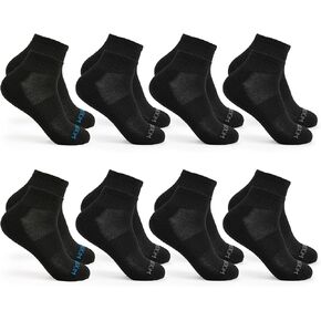 Fruit of the Loom Athletic Ankle Socks for Men, 8 Pair Multi Pack - Cushioned, Breathable, Arch Support, Shoe Size 6-12