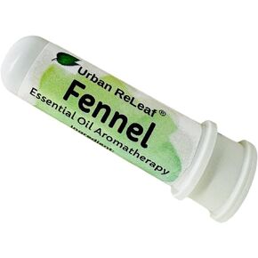 Urban ReLeaf Fennel Essential Oil Aromatherapy Nasal Inhaler — Pure Undiluted Herbal Oil, Easy Open Snap Top. Made in USA. Alcohol-Free. No Mess. Pocket Size.