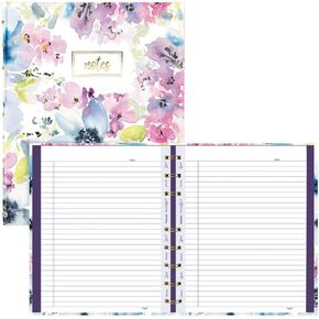Blueline MiracleBind™ Notebook, Refillable, Hard Cover, Twin-Wire Binding, 9.25" x 7.25", 150 Ruled Pages, Floral (AF3400.01)