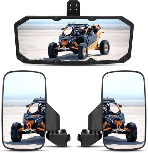 مرايا جانبية UTV ومرآة مركزية مرآة رؤية خلفية UTV متوافقة مع Polaris Ranger 500 570 900 1000 XP in Kuwait