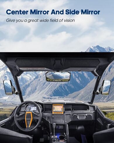 مرايا جانبية UTV ومرآة مركزية مرآة رؤية خلفية UTV متوافقة مع Polaris Ranger 500 570 900 1000 XP in Kuwait