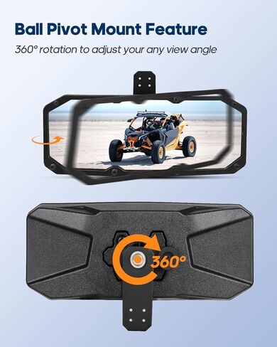 مرايا جانبية UTV ومرآة مركزية مرآة رؤية خلفية UTV متوافقة مع Polaris Ranger 500 570 900 1000 XP in Kuwait