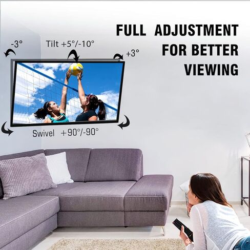 FORGING MOUNT Corner TV Wall Mount، دعامة واحدة مفصلية، ذراع تلفزيون كامل الحركة لمعظم أجهزة التلفاز المنحنية المسطحة مقاس 26-55 بوصة مع إمالة ودوران وتمتد 18 بوصة، تحمل 88 رطلًا، بحد أقصى VESA 400 × 400 مم in Kuwait