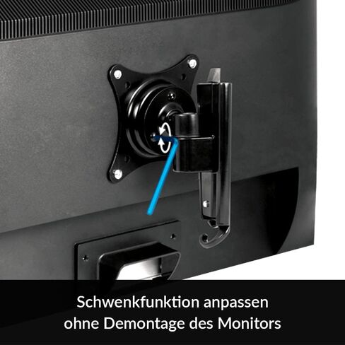 ARCTIC W1A - ذراع شاشة قابل للتركيب على الحائط مع نظام تثبيت سريع، شاشات وأجهزة تلفزيون فائقة الاتساع تصل إلى 43 بوصة/49 بوصة، يصل وزنها إلى 20 كجم (44 رطلاً)، دوران 360 درجة - أسود in Kuwait