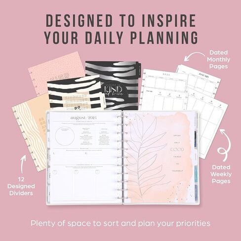 Happy Planner 2024 مخطط يومي، مخطط يومي وأسبوعي وشهري مدته 12 شهرًا، من يناير إلى ديسمبر 2024، مخطط كبير، تخطيط إدارة الإجهاد، موضوع حياة هادئ، 8 1/2 بوصة × 11 بوصة in Saudi Arabia