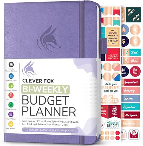 Clever Fox Bi Weekly Budget Planner – Undated Financial Organizer Book – Expense Tracker, Budgeting & Bill Notebook, A5 (Lavender) in Saudi Arabia