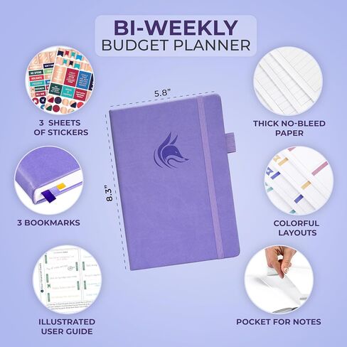 Clever Fox Bi Weekly Budget Planner – Undated Financial Organizer Book – Expense Tracker, Budgeting & Bill Notebook, A5 (Lavender) in Saudi Arabia