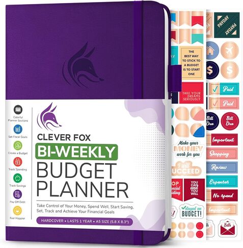Clever Fox Bi Weekly Budget Planner – Undated Financial Organizer Book – Expense Tracker, Budgeting & Bill Notebook, A5 (Lavender) in Saudi Arabia