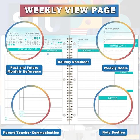 Student Planner 2024-2025 - Weekly & Monthly School Planner from JULY 2024 - JUNE 2025, 9'' x 11'', School Planner with Twin-Wire Binding, Stickers in Saudi Arabia