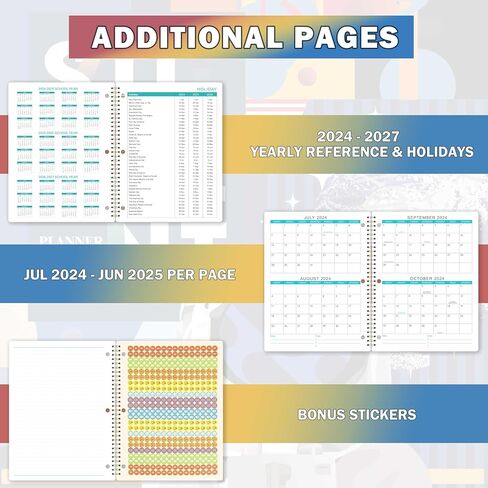 Student Planner 2024-2025 - Weekly & Monthly School Planner from JULY 2024 - JUNE 2025, 9'' x 11'', School Planner with Twin-Wire Binding, Stickers in Saudi Arabia
