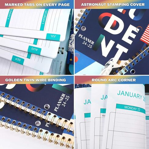 Student Planner 2024-2025 - Weekly & Monthly School Planner from JULY 2024 - JUNE 2025, 9'' x 11'', School Planner with Twin-Wire Binding, Stickers in Saudi Arabia