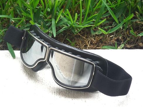 GALAXYLENSE Motorcycle Goggles Vintage Pilot Harley For Men Women Adult Riding With 3 Color Replacement Lenses in Saudi Arabia
