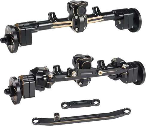 1/24 محوري SCX24 نحاسي أمامي وخلفي لمحور البوابة مع محاور عجلات سداسية وتروس فولاذية ومجموعة عمود القيادة لـ 1/24 RC الزاحف المحوري SCX24 Deadbolt C10 Jeep Gladiator Ford Bronco Upgrade in Kuwait