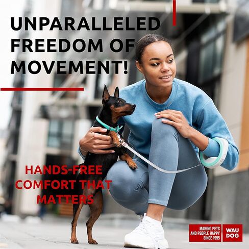 مقود كلب قابل للسحب بدون استخدام اليدين من WAUDOG للكلاب الصغيرة والمتوسطة والكبيرة - مقود كلب عاكس قابل للسحب - مقود للحيوانات الأليفة قابل للسحب مع قفل فرامل بيد واحدة - 9.5 قدم (أخضر) in Kuwait