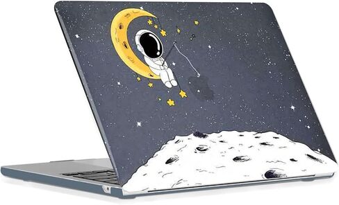 Se7enline متوافق مع حافظة MacBook Air 13.6 بوصة M3 M2 2024 2023 2022 لجهاز Mac Air A2681/A3113 حافظة صلبة للكمبيوتر المحمول مع غطاء حماية للوحة المفاتيح وواقي لوحة التتبع، صيد رواد الفضاء in Kuwait