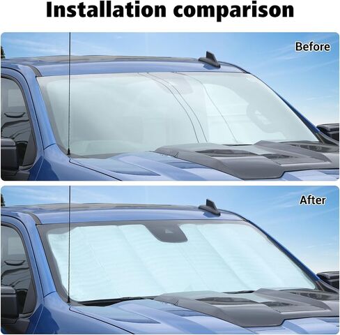Voodonala for Chevy Silverado 2014-2018 Windshield Sunshade Truck Window Sun Shade Foldable Sun Visor Compatible with Chevy Silverado 2014-2018… in Saudi Arabia