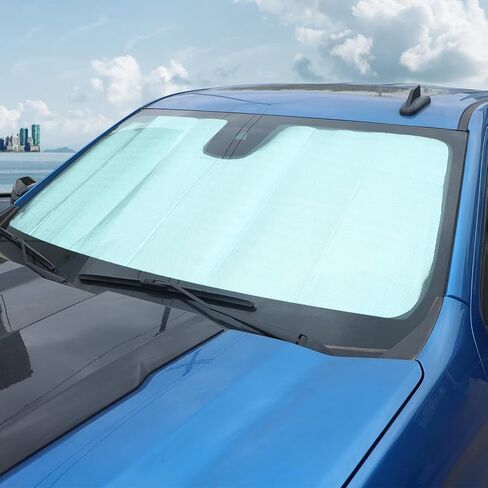 Voodonala for Chevy Silverado 2014-2018 Windshield Sunshade Truck Window Sun Shade Foldable Sun Visor Compatible with Chevy Silverado 2014-2018… in Saudi Arabia