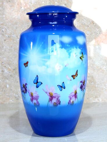 Esplanade Cremation Urn Memorial Container Jar Pot | Cremation Urns | Full Size Standard Urns (Butterfly) in Saudi Arabia