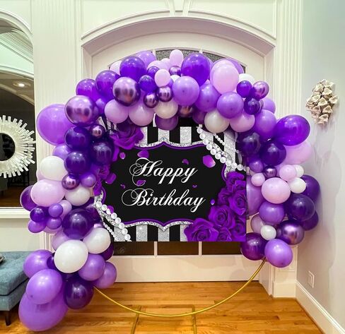 Purple Balloons Purple Confetti Balloon Set, 60Pcs 12Inch Metallic Chrome Purple Balloons Lavender Lilac Balloons Dark Purple Latex Balloons for Birthday Wedding Baby Shower Party Decoration in Saudi Arabia