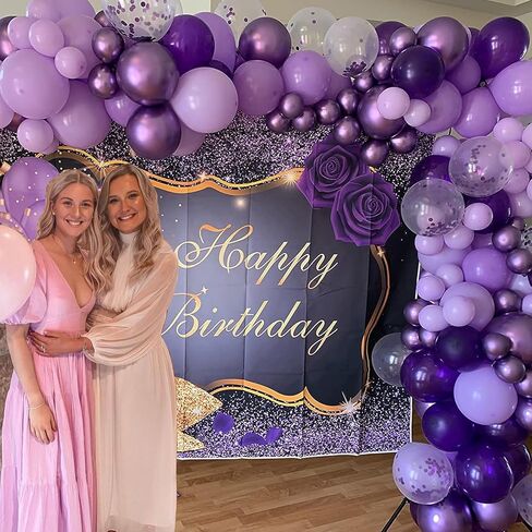 Purple Balloons Purple Confetti Balloon Set, 60Pcs 12Inch Metallic Chrome Purple Balloons Lavender Lilac Balloons Dark Purple Latex Balloons for Birthday Wedding Baby Shower Party Decoration in Saudi Arabia