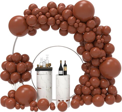 JOYYPOP Brown Balloons 130 Pcs Brown Balloon Garland Kit Different Sizes 5 10 12 18 Inch Brown Balloons for Baby Shower Thanksgiving Birthday Party Decorations in Saudi Arabia