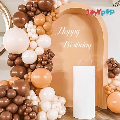 JOYYPOP Brown Balloons 130 Pcs Brown Balloon Garland Kit Different Sizes 5 10 12 18 Inch Brown Balloons for Baby Shower Thanksgiving Birthday Party Decorations in Saudi Arabia