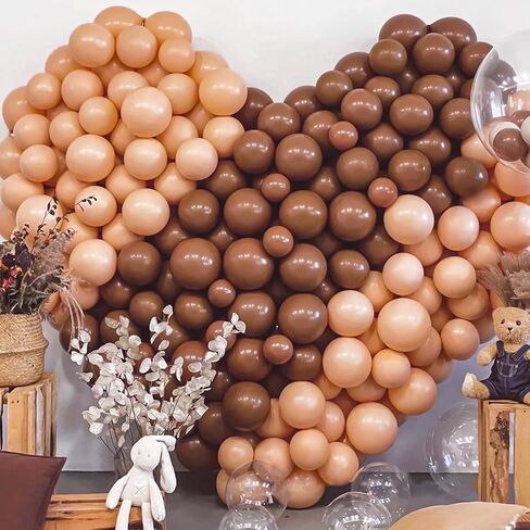 JOYYPOP Brown Balloons 130 Pcs Brown Balloon Garland Kit Different Sizes 5 10 12 18 Inch Brown Balloons for Baby Shower Thanksgiving Birthday Party Decorations in Saudi Arabia