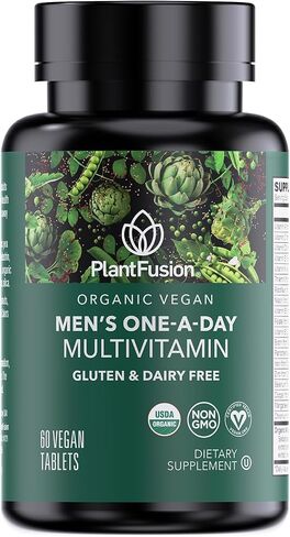PlantFusion Organic Multivitamin for Men - One Daily Whole Food Blend Men's Multivitamin - Vegan, Non-GMO, Gluten Free & Dairy Free - 30 Tablets (1 Month Supply) in Saudi Arabia