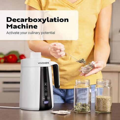 VIVOHOME Portable Herbal Butter Maker Machine with LED Screen, Botanical Extractor, Herb Oil Tincture Infusion Decarboxylation Machine, Gummy Maker, Decarb Box in Saudi Arabia