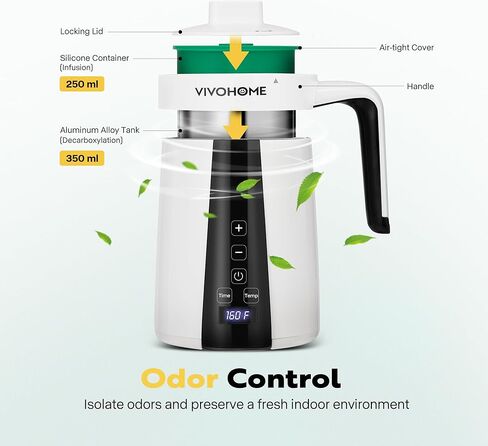 VIVOHOME Portable Herbal Butter Maker Machine with LED Screen, Botanical Extractor, Herb Oil Tincture Infusion Decarboxylation Machine, Gummy Maker, Decarb Box in Saudi Arabia