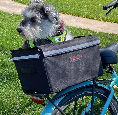 Bushwhacker Portland - Bike Rack Dog, Grocery and Goods Carrier - Bicycle Pannier Crate Cycling Basket Trunk Bag Rear Bed Storage Leash Carry Cargo Pet Commuter Behind Seat Accessories Ebike (Small) in Kuwait