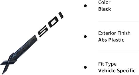Xdrive 50i استبدال الحجم الأصلي باللون الأسود اللامع لسيارة BMW Xdrive Fender Side/Trunk Rear Emblem Badge XDRIVE (أسود ساطع، Xdrive 50i) (شعار Xdrive Fender) in Kuwait