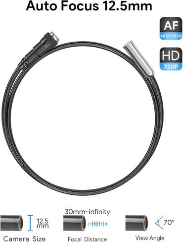 كابل كاميرا فحص Teslong Borescope، كابل مرن قابل للاستبدال، موصل طيران قابل للفصل، فقط لـ Teslong NTS300 NTS500، 4 مصابيح LED، مقاومة للماء IP67 (عدسة التركيز التلقائي وقطر 3.3 قدم و12.5 مم.) in Kuwait
