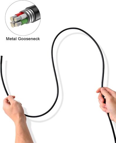 كابل كاميرا فحص Teslong Borescope، كابل مرن قابل للاستبدال، موصل طيران قابل للفصل، فقط لـ Teslong NTS300 NTS500، 4 مصابيح LED، مقاومة للماء IP67 (عدسة التركيز التلقائي وقطر 3.3 قدم و12.5 مم.) in Kuwait
