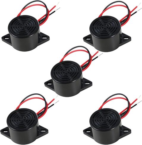 UHPPOTE 75dB Mechanical Buzzer Sounder with Leads 12VDC Continuous Beep for Access Control and Buzz-in Systems (Pack of 5) in Saudi Arabia