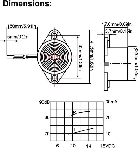 UHPPOTE 75dB Mechanical Buzzer Sounder with Leads 12VDC Continuous Beep for Access Control and Buzz-in Systems (Pack of 5) in Saudi Arabia