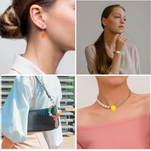 Morningisland 145 قطعة من الخرز السيليكون لمجموعة صنع سلسلة المفاتيح، مقاسات متعددة وخرز سيليكون ملون خرز مطاطي كبير لقلادة DIY وسوار وقلادة مجوهرات، MI-US-111M1P1 in Kuwait