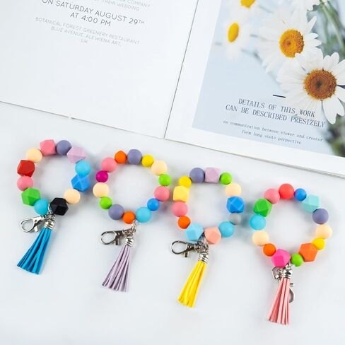 Morningisland 145 قطعة من الخرز السيليكون لمجموعة صنع سلسلة المفاتيح، مقاسات متعددة وخرز سيليكون ملون خرز مطاطي كبير لقلادة DIY وسوار وقلادة مجوهرات، MI-US-111M1P1 in Kuwait
