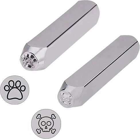 طوابع معدنية، قطعتان 6 مم لمخالب الكلب والجمجمة أدوات ختم معدنية لصنع المجوهرات والأعمال اليدوية الجلدية in Kuwait